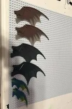 Lego Dragon Wing Lot- 6 Wing Pieces(black, Brown And Trans-green)