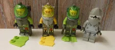 LOT OF 4: LEGO ATLANTIS DIVERS SAMANTHA, AXEL, BOBBY X 3 AND SHARK 2010