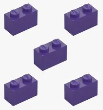 5 New LEGO Dark Purple 1x2 Bricks 3004 castle city 2x1 building bock 6104154