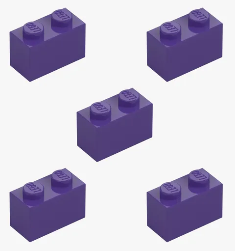 5 New LEGO Dark Purple 1x2 Bricks 3004 castle city 2x1 building bock 6104154