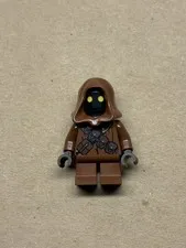 LEGO Star Wars Jawa Minifigure Brown Hood Yellow Eyes Plastic Figure
