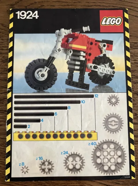 Vintage LEGO Technic 1924 Motorcycle Instruction Manual Booklet Only 1983