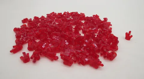 Lego 150+ Pieces Trans-red Crystal Rock 1x1 With 5 Point /City Mini Figures Gems
