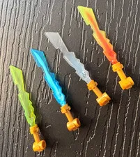 NEW Lego Ninjago Minifig 4 ELEMENTAL BLADES & DRAGON SWORD - Ninja Weapons 70505