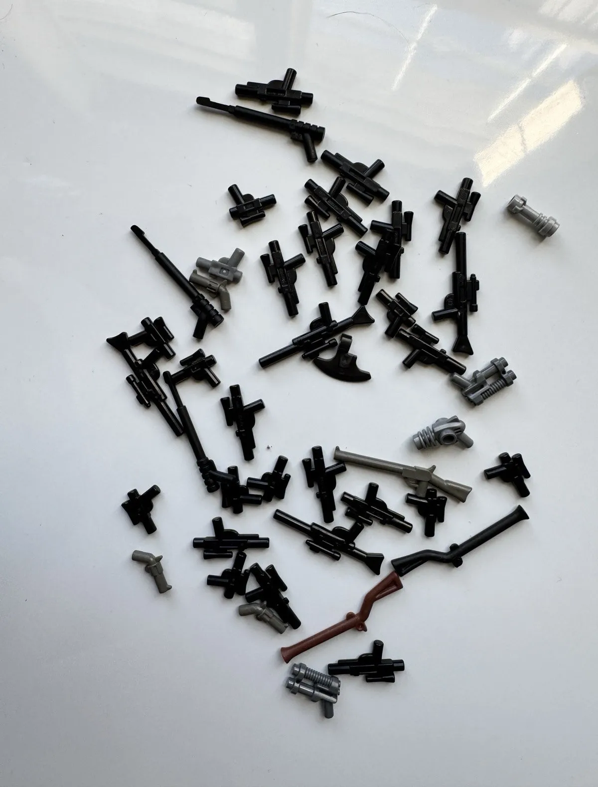 LEGO Minifigure Accessories & Weapons Parts Bulk Lot Black Gray Brown 10+