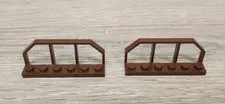 Lego 6583 Old Brown Plate Modified 1 x 6 With Train Wagon End Fence Lot Of 2