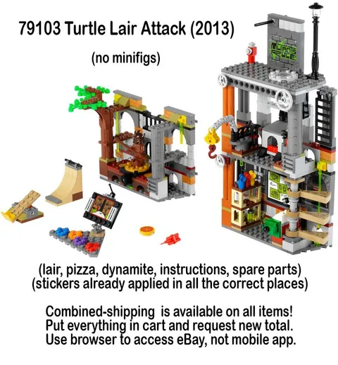 Lego Teenage Mutant Ninja Turtles 79103 Turtle Lair Attack no figs TMNT retired