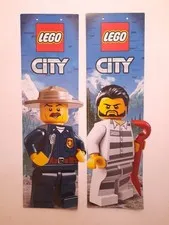 LEGO City Police Mountain Arrest Flexible Plastic Wall Hanging Signs Lot of 2