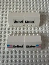 LEGO White Panel 2 x 4 x 3 1/3 with 'United States' Hinge Set 1682