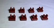 Lego Lot Of 8 Dark Red Plate W/ Up Right Holder 1x1 New City Arm Upright