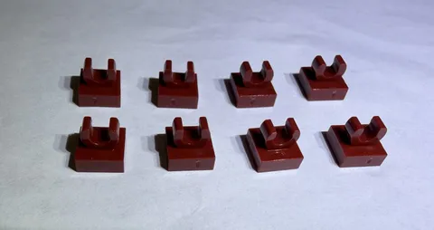 Lego Lot Of 8 Dark Red Plate W/ Up Right Holder 1x1 New City Arm Upright