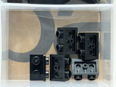 LEGO Parts - Black Bracket 1 x 2 - 1 x 2 Inverted - No 99780 - QTY 5