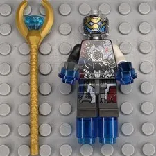 Lego Marvel Super Heroes Minifigure SH0169 Ultron MK1 Trans-Clear Head