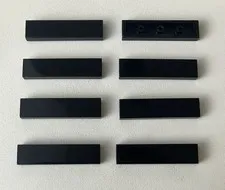 Lego 8x New Pieces 1x4 Flat Tile BLACK #2431