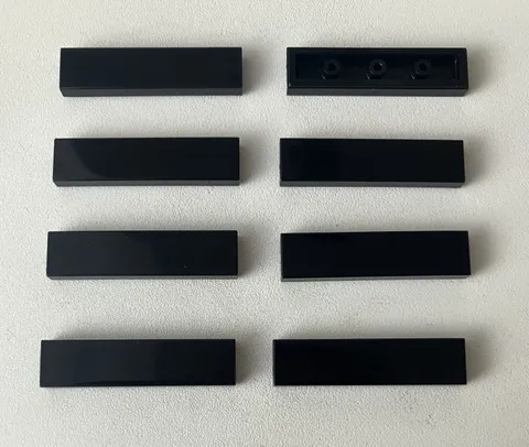 Lego 8x New Pieces 1x4 Flat Tile BLACK #2431