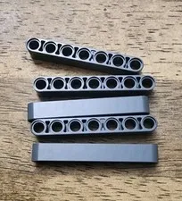 Lego Dark Bluish Gray Technic, Liftarm, Thick 1 X 7 QTY 5. Part No. 32524