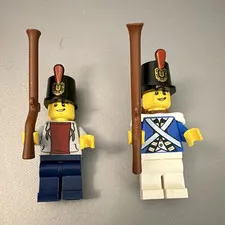 LEGO Pirates Imperial Guards Minifigures Lot of 2 w/ Rifles Shakos Backpack