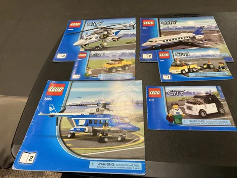 Lego City 3658 3181 3222 3177 Police Helicopter Plane Car manuals only Lot 05