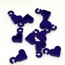LEGO Parts - Dark Purple Charm - Heart - No 77814 - QTY 10