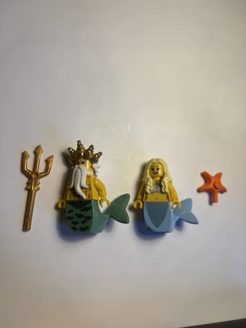 LEGO Minifigures Series 7&9 Ocean King Col101 And Mermaid Col140 Minifigures