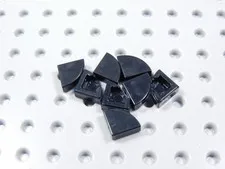 LEGO Lot of 8 Black 1x1 Round Corner Smooth Tiles Plates BR