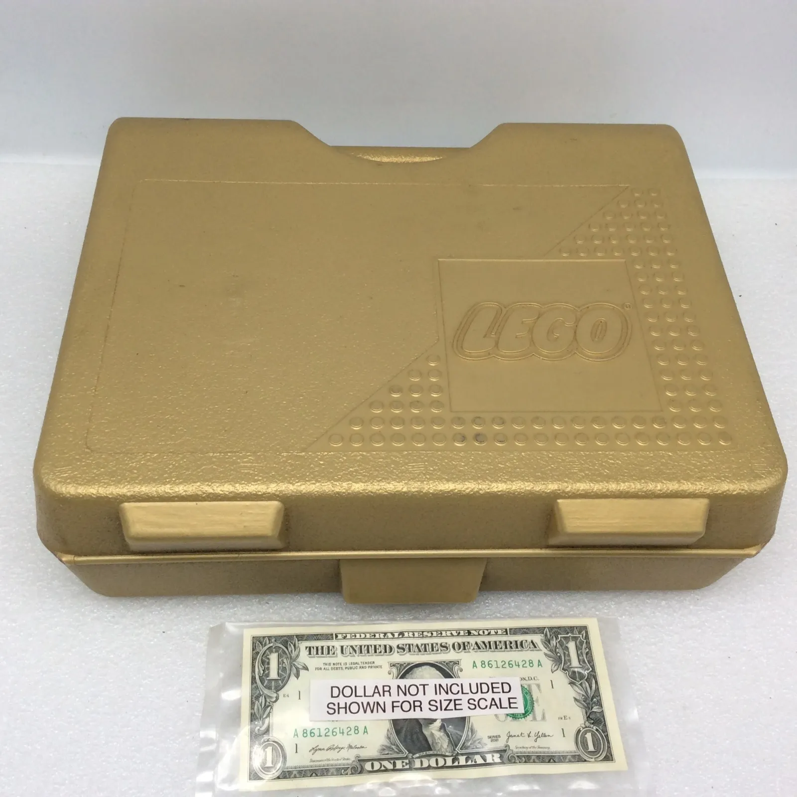 Vintage 1997 LEGO Metallic Gold Carrying Case Storage Box Container