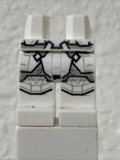LEGO PART 970c27pr2210 Hips and White Legs with Light Bluish Gray Panels Print