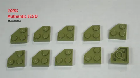 LEGO NEW 2x2 Olive Green Wedge Plate Cut Corner (10x) 6278087 Brick 26601