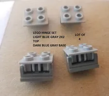 LEGO Hinge Set Light Blue Gray 2x2 Top Dark Blue Gray Base