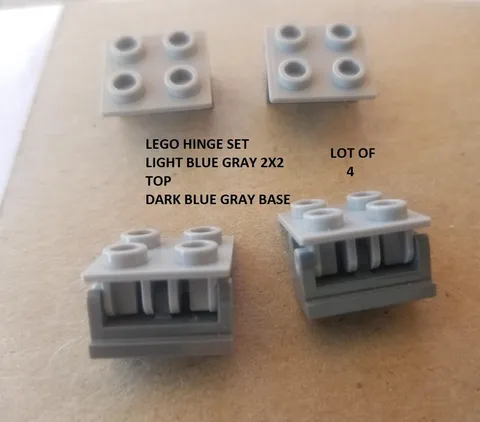 LEGO Hinge Set Light Blue Gray 2x2 Top Dark Blue Gray Base