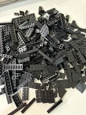 LEGO Black Lot Mixed Bricks 230+ 1x1 2x6 Etc Plates Special 14 Oz - See Desc
