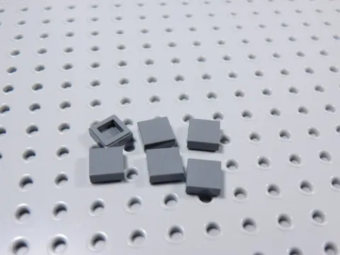 LEGO Lot of 6 Dark Bluish Gray 1x1 Smooth Tiles Plates BP