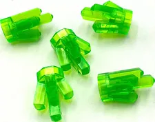 Lego 5 New Trans-Bright Green Transparent Rock 1 x 1 Crystals 5 Point Parts