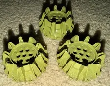 Lego 64712 Olive Green Wheel Hard Plastic With Small Cleats And Flanges Lot Of 3