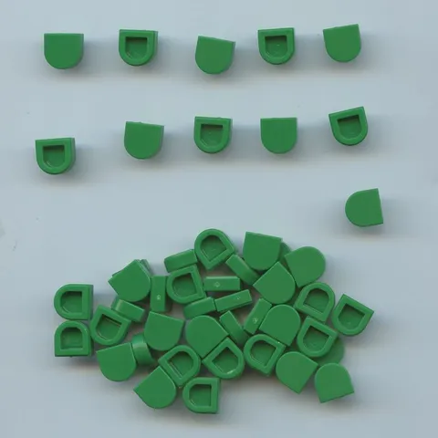 LEGO x 50 Green Tile, Round 1 x 1 Half Circle Extended 24246