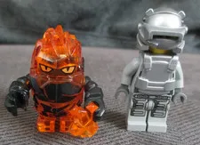 Lego Power Miners Brains silver armor minifigure 8190 Firax Rock Monster Stone