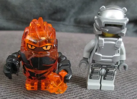 Lego Power Miners Brains silver armor minifigure 8190 Firax Rock Monster Stone