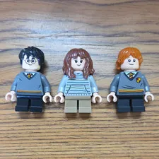 LEGO Harry Potter Minifigures Lot of 3: Harry, Hermione Granger & Ron Weasley