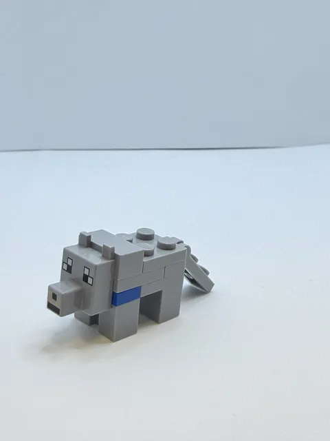 Lego Minecraft Wolf Tamed Brick Built Minifigure minewolf04