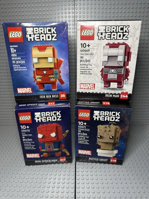 LEGO BrickHeadz Marvel Lot - 41604 - 40669 - 40670 - 40671 - Brand New & Sealed