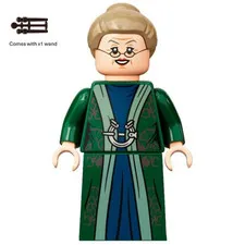 LEGO Harry Potter Professor McGonagall Minifigure HP293 Dark Green Robe Wand
