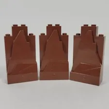3X LEGO Rock Panel REDDISH BROWN 2x4x6 Castle Wall Mountain Part Lot 47847