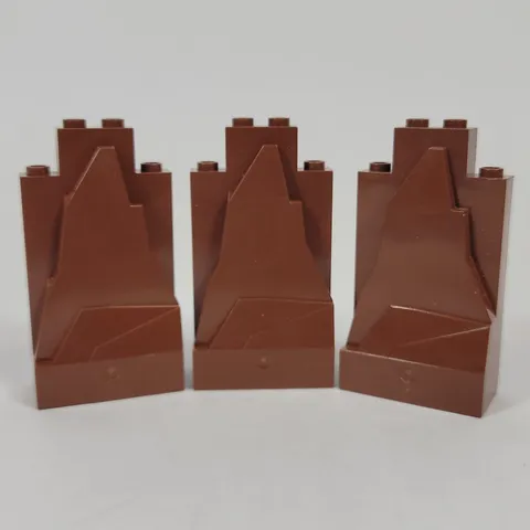 3X LEGO Rock Panel REDDISH BROWN 2x4x6 Castle Wall Mountain Part Lot 47847