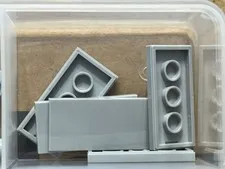 LEGO Parts - Light Bluish Gray Tile 2 x 4 - No 87079 - QTY 5