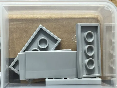 LEGO Parts - Light Bluish Gray Tile 2 x 4 - No 87079 - QTY 5
