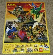 Vintage LEGO System Castle Poster (1993), Dragon Masters Black Knights 21" x "16