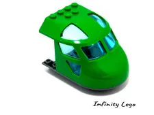LEGO Green Helicopter Cockpit Front 6x8x4 with Dark Grey Base 11295 11293 60013