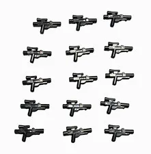LEGO Minifigure Handheld Blaster Gun Accessory Bulk Lot 15 Black (Short)