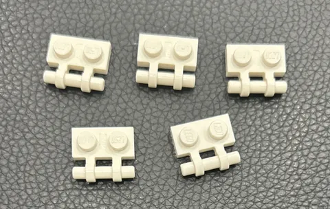 LEGO 2540 White 1x2 Plate with Bar Handle on Side Free Ends  - Lot 5 Pieces
