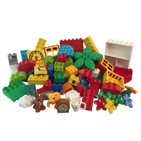 Lego Duplo Assorted Mixed Lot 94 Pieces Figures Disney Animal Flower Blocks